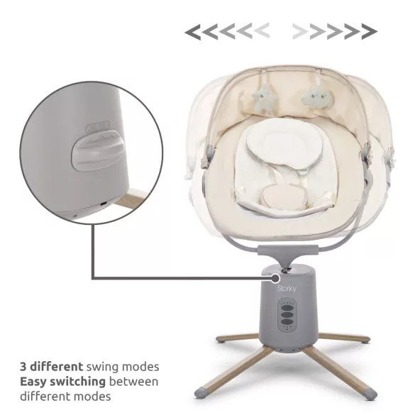 Elektrická hojdačka Lorelli Storky – Grey