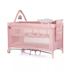   Multifunkčná cestovná postieľka Chipolino Luna – pink powder