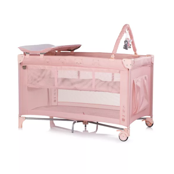 Multifunkčná cestovná postieľka Chipolino Luna – pink powder