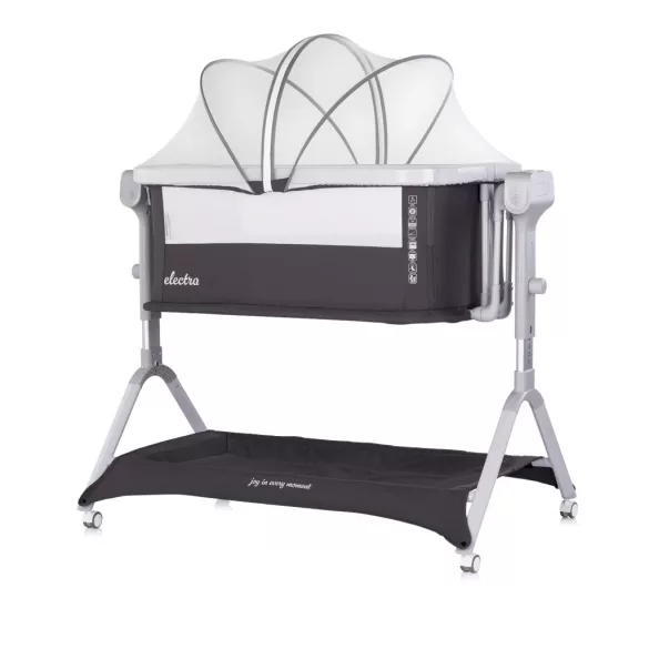 Chipolino Electra elektrická detská postieľka – charcoal