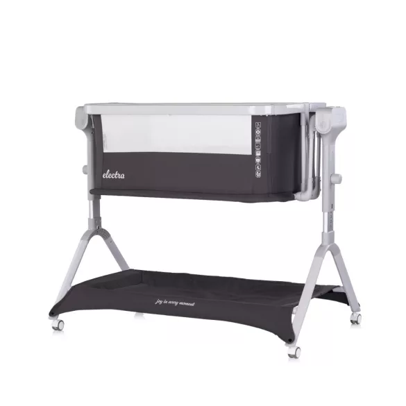 Chipolino Electra elektrická detská postieľka – charcoal