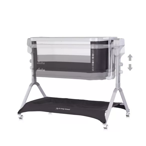 Chipolino Electra elektrická detská postieľka – charcoal