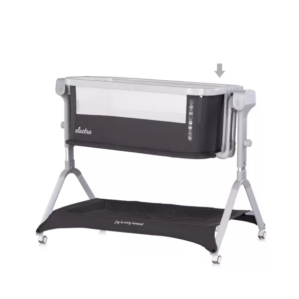 Chipolino Electra elektrická detská postieľka – charcoal