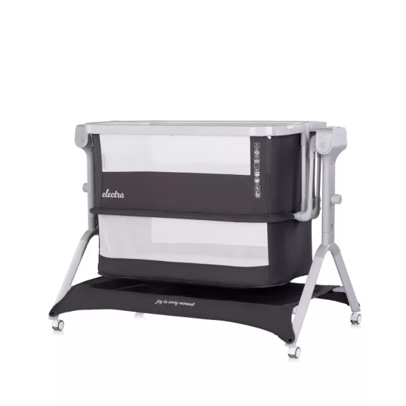 Chipolino Electra elektrická detská postieľka – charcoal