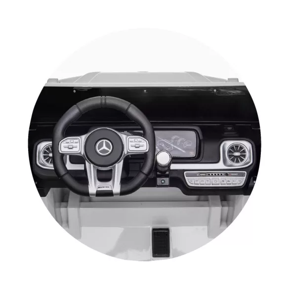Chipolino Mercedes AMG G63 elektrické auto s 2 sedadlami – biela koža