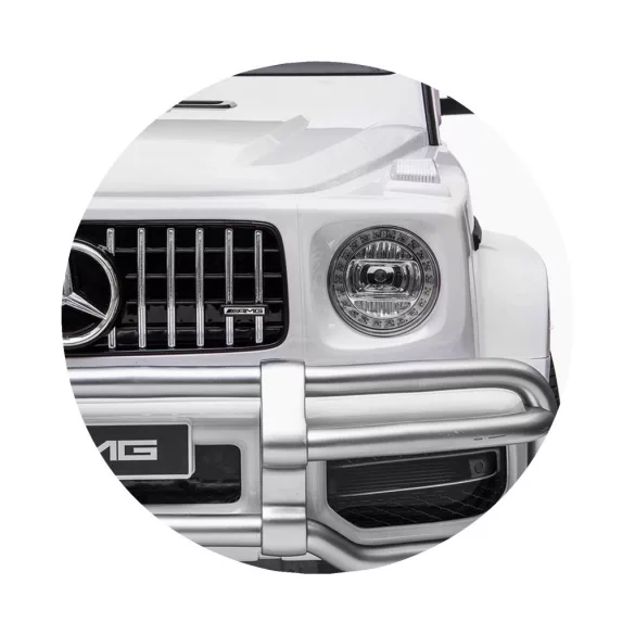 Chipolino Mercedes AMG G63 elektrické auto s 2 sedadlami – biela koža
