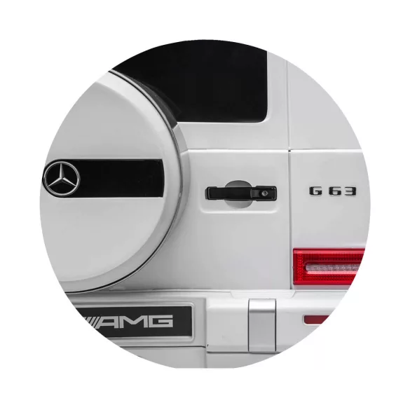 Chipolino Mercedes AMG G63 elektrické auto s 2 sedadlami – biela koža