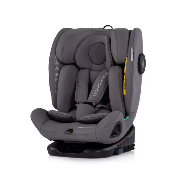 Detská autosedačka Chipolino Techno iGrow Isofix 40–150 cm – charcoal