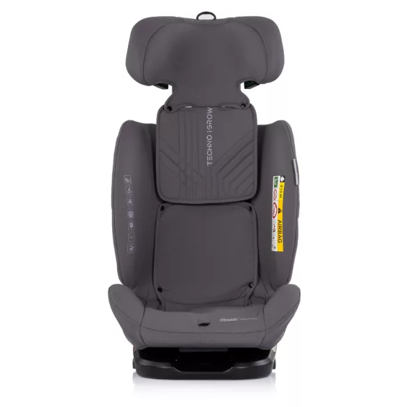 Detská autosedačka Chipolino Techno iGrow Isofix 40–150 cm – charcoal