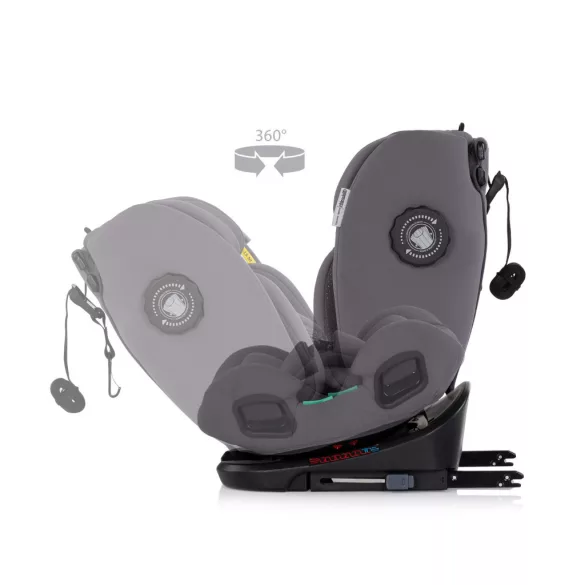 Detská autosedačka Chipolino Techno iGrow Isofix 40–150 cm – charcoal
