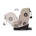Detská autosedačka Chipolino Techno iGrow Isofix 40–150 cm – latte