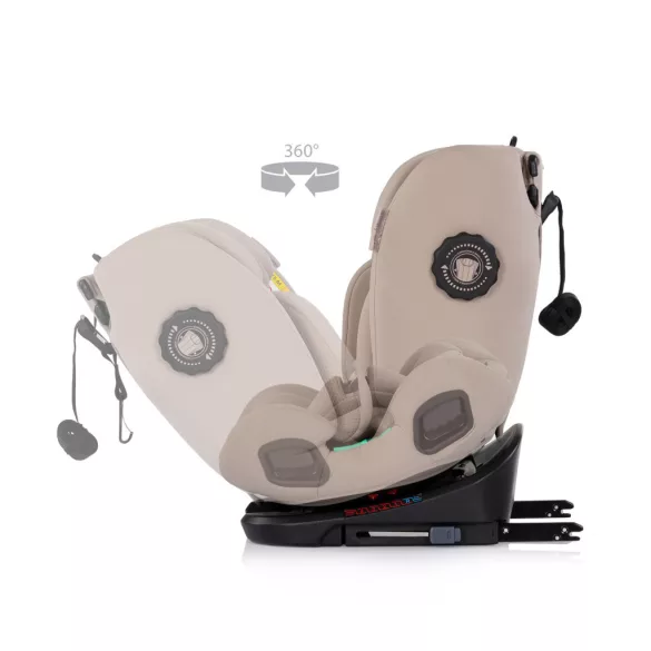 Detská autosedačka Chipolino Techno iGrow Isofix 40–150 cm – latte