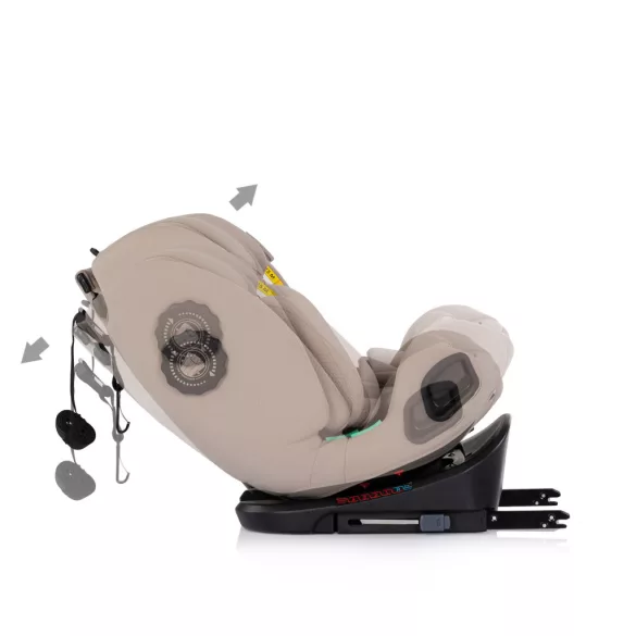 Detská autosedačka Chipolino Techno iGrow Isofix 40–150 cm – latte