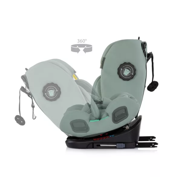 Detská autosedačka Chipolino Techno iGrow s upevnením Isofix 40–150 cm – matcha