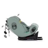 Detská autosedačka Chipolino Techno iGrow s upevnením Isofix 40–150 cm – matcha