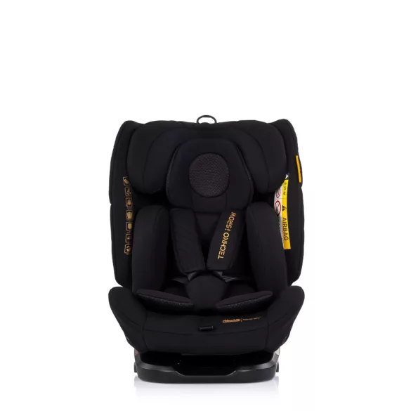 Detská autosedačka Chipolino Techno iGrow s upevnením Isofix 40–150 cm – noir