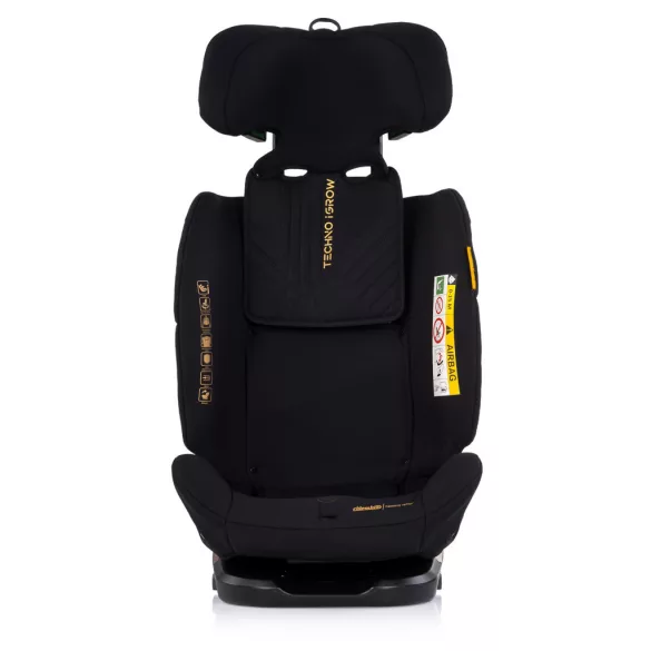 Detská autosedačka Chipolino Techno iGrow s upevnením Isofix 40–150 cm – noir