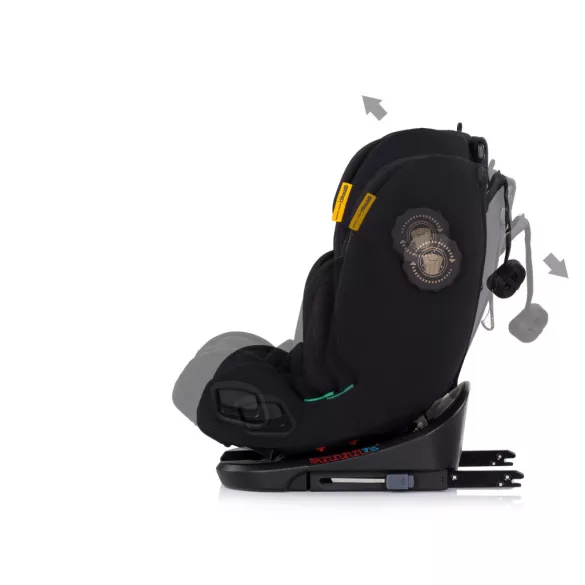 Detská autosedačka Chipolino Techno iGrow s upevnením Isofix 40–150 cm – noir