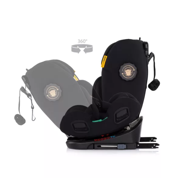 Detská autosedačka Chipolino Techno iGrow s upevnením Isofix 40–150 cm – noir