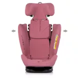 Detská autosedačka Chipolino Techno iGrow s upevnením Isofix 40–150 cm – powder pink
