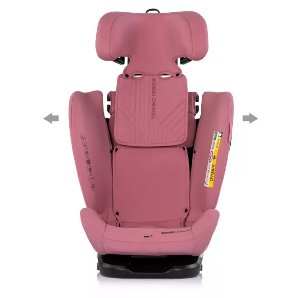 Detská autosedačka Chipolino Techno iGrow s upevnením Isofix 40–150 cm – powder pink