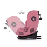 Detská autosedačka Chipolino Techno iGrow s upevnením Isofix 40–150 cm – powder pink