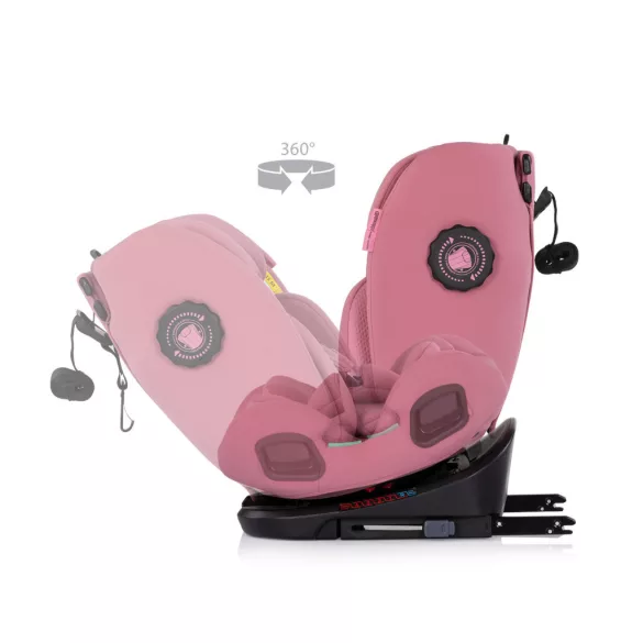 Detská autosedačka Chipolino Techno iGrow s upevnením Isofix 40–150 cm – powder pink
