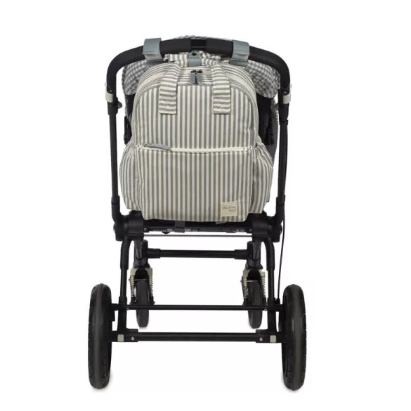 Walking Mum – Prebaľovací batoh – Praliné (pruhovaný v odtieni matcha)