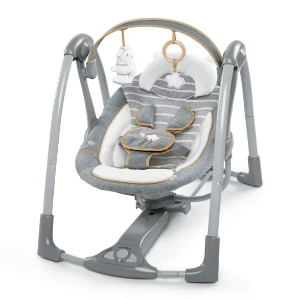 INGENUITY Premeniteľná cestovná hojdačka s melódiami Bella Teddy™ 0m+ do 9 kg