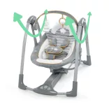 INGENUITY Premeniteľná cestovná hojdačka s melódiami Bella Teddy™ 0m+ do 9 kg