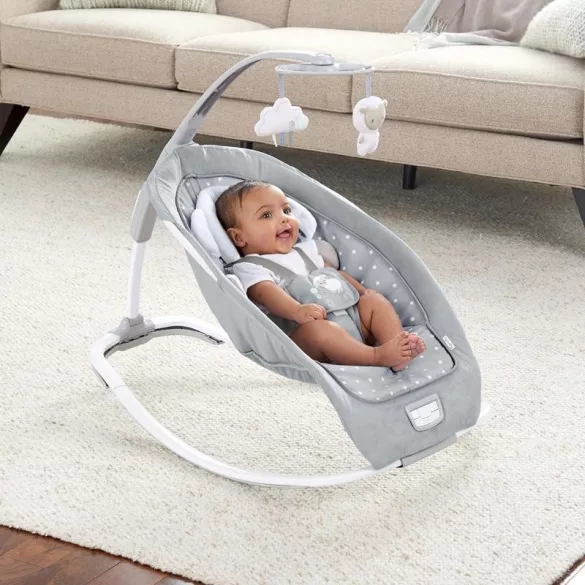 INGENUITY Vibračné hojdacie kreslo s melódiami, Cuddle Lamb, od 0 mesiacov do 18 kg, 2019