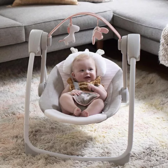 INGENUITY Hojdačka s melódiami, Flora the Unicorn™, od 0 mesiacov, do 9 kg