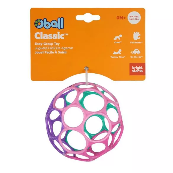 Bright Starts hračka, OBALL Classic, 10 cm, ružová/fialová, 0 mesiacov 12289-6