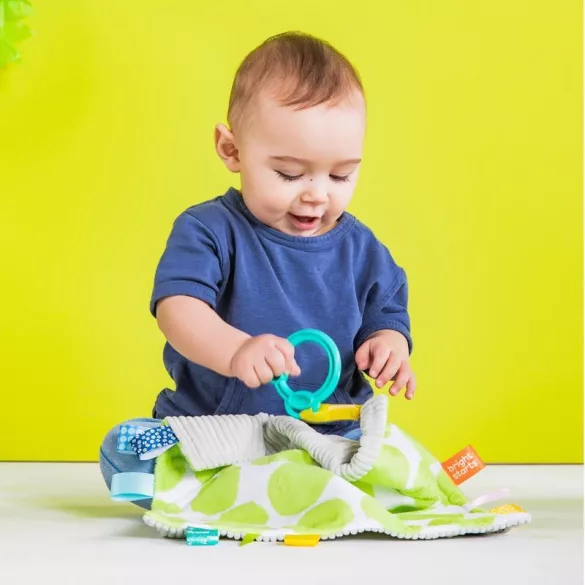 Bright Starts Plienka na zuby s krúžkom C Little Taggies so zelenými bodkami, od 0 mesiacov