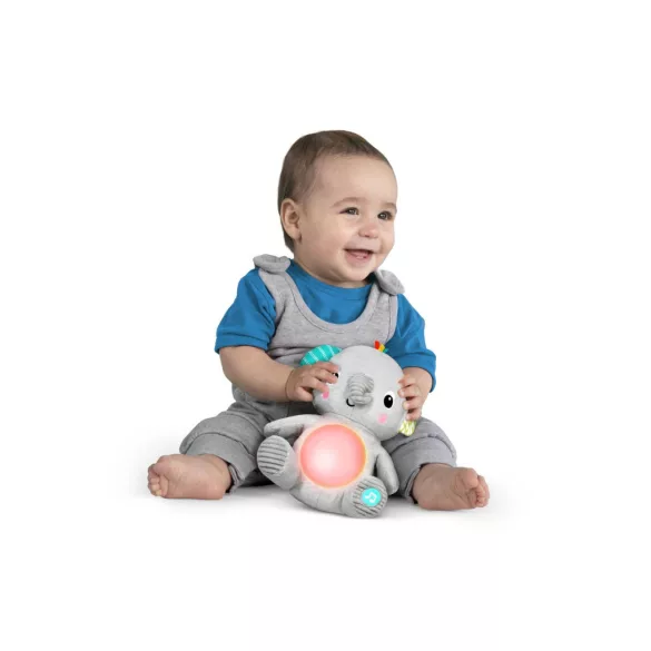 Bright Starts Plyšová hudobná svietiaca hračka slon, Hug-a-bye Baby™, 0 mesiacov+