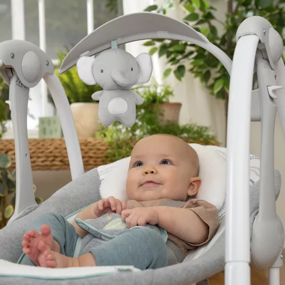 INGENUITY Premeniteľná vibrujúca hojdačka s melódiami a adaptérom, Swell™, 2 v 1, od 0 mesiacov, do 9 kg