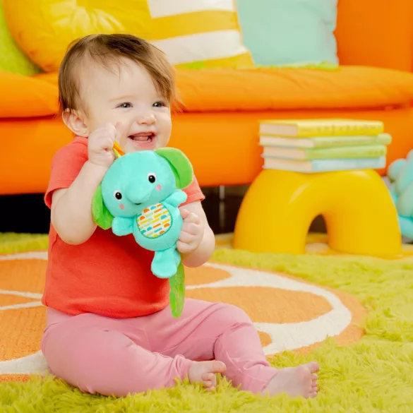 Bright Starts Hračka s melódiami na C-krúžku, Tug Tunes™, slon, od 0 mesiacov