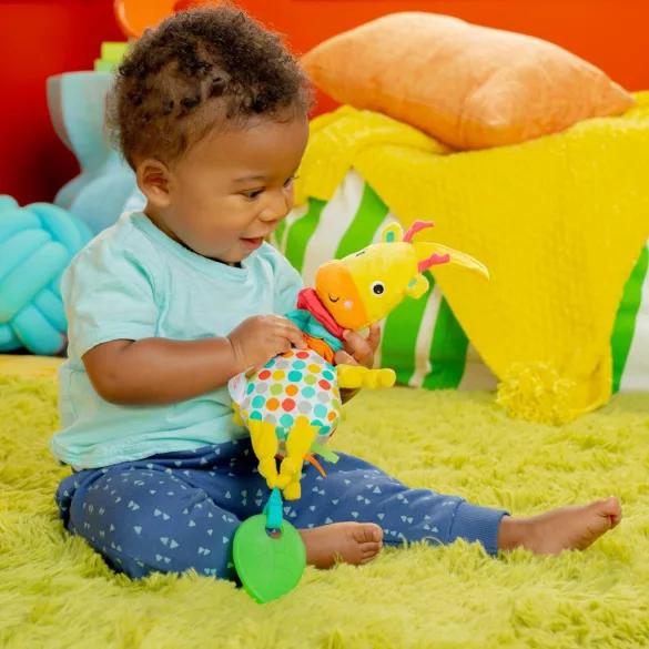 Bright Starts Hračka s melódiami na C-krúžku, žiraf, Pull Play & Boogie™, od 0 mesiacov