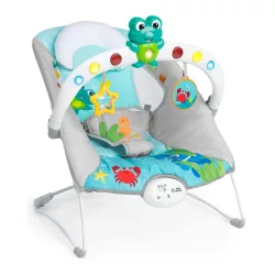   Baby Einstein Hudobné vibračné kresielko so svetielkami Kick to It Neptune do 9 kg