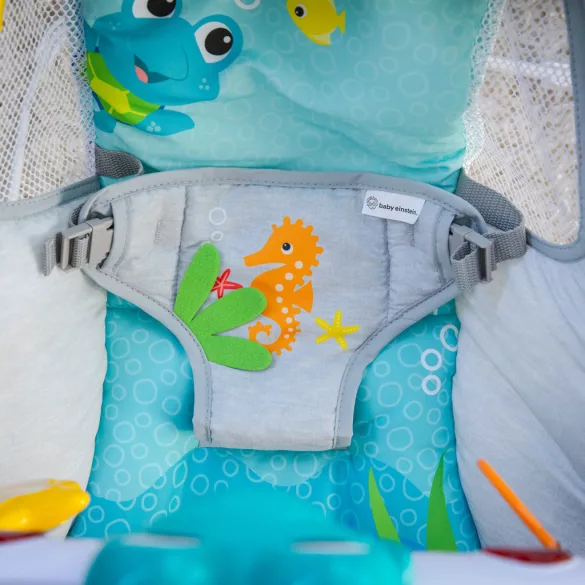 Baby Einstein Hudobné vibračné kresielko so svetielkami Kick to It Neptune do 9 kg