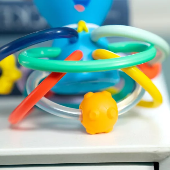 Baby Einstein hryzačka/chrastítko Opus’s Shake & Soothe™, od 0 mesiacov