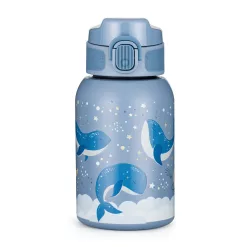   Petite&Mars Nerezová termoska so slamkou 350 ml Whale Song 12m+