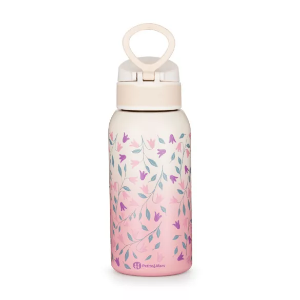 Petite&Mars Nerezová termoska s náustkom 500 ml Delicate Flowers 36m+