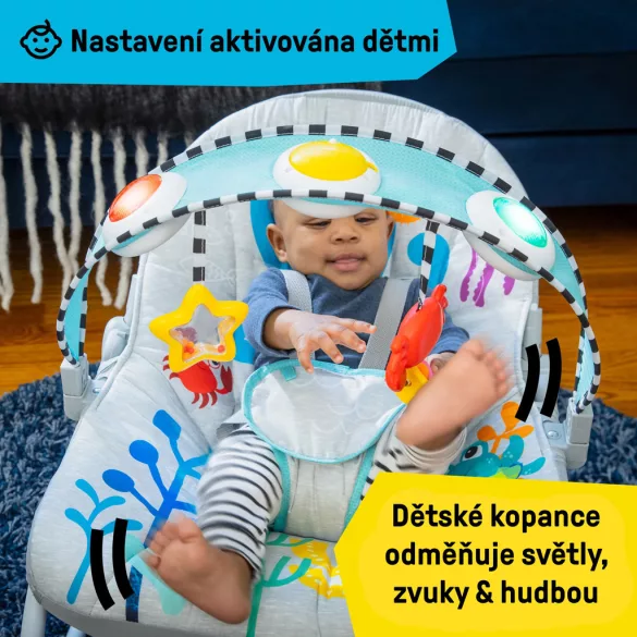 Baby Einstein Hudobné vibračné kresielko Kick to It Opus do 18 kg