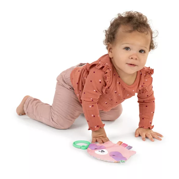 INGENUITY Crinklet™ senzorická hračka C krúžok medvedík Deni 0m+