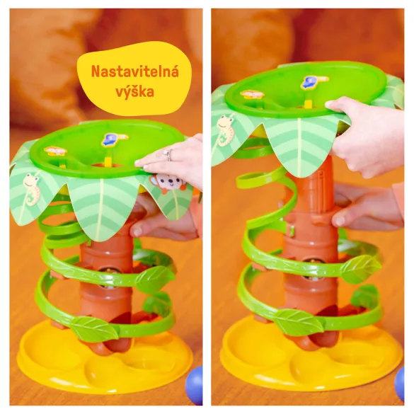 Bright Starts Hudobná dráha s guličkami Tropical Twirl – od 6 mesiacov
