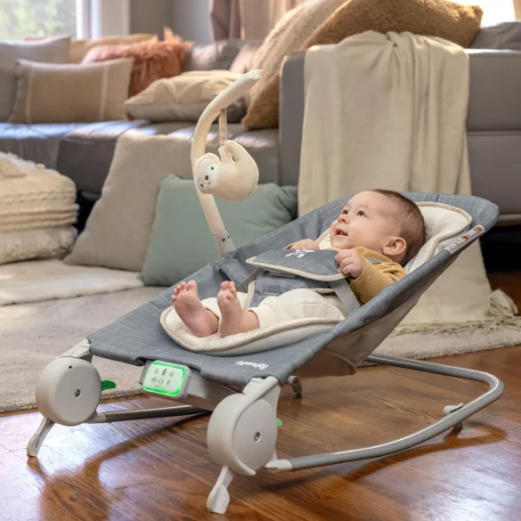 INGENUITY Vibračné masážne kreslo s melódiami, Happy Belly™, Rock-to-Bounce, Parker™, od 0 mesiacov do 9 kg