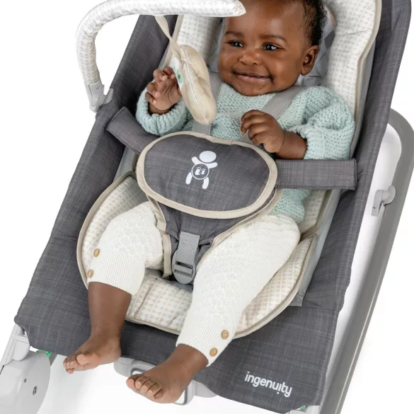 INGENUITY Vibračné masážne kreslo s melódiami, Happy Belly™, Rock-to-Bounce, Parker™, od 0 mesiacov do 9 kg