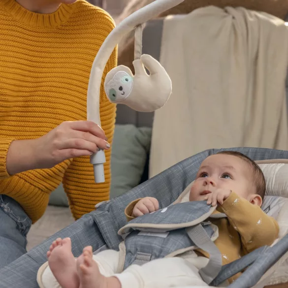 INGENUITY Vibračné masážne kreslo s melódiami, Happy Belly™, Rock-to-Bounce, Parker™, od 0 mesiacov do 9 kg