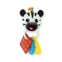   Baby Einstein Hryzátko s hrkálkou zebra Zen™ Shake-a-Shape bez BPA - 0 mesiacov+